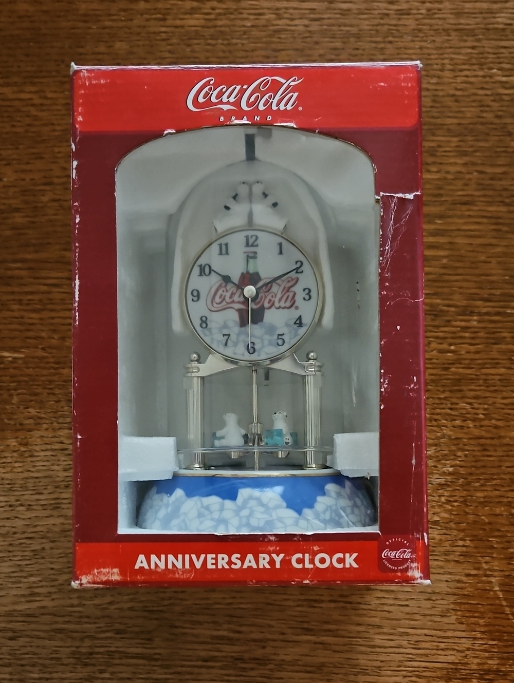 Vintage Coca Cola Polar Bear Anniversary Mantel Clock